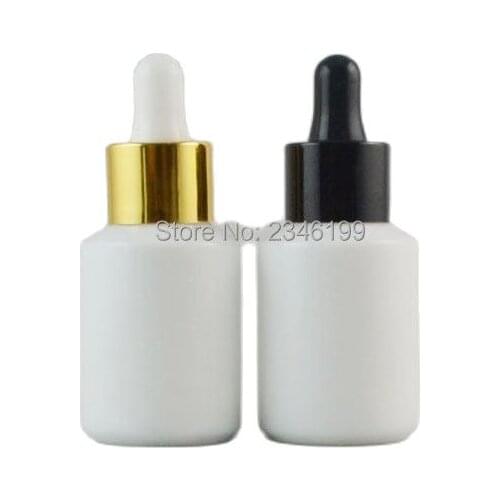 30ML Glass Dropper Bottle Porcelain White Bottle with Rubber Glass Pipette Essential Oil Bottle Cosmetic Packaging Container 5pc