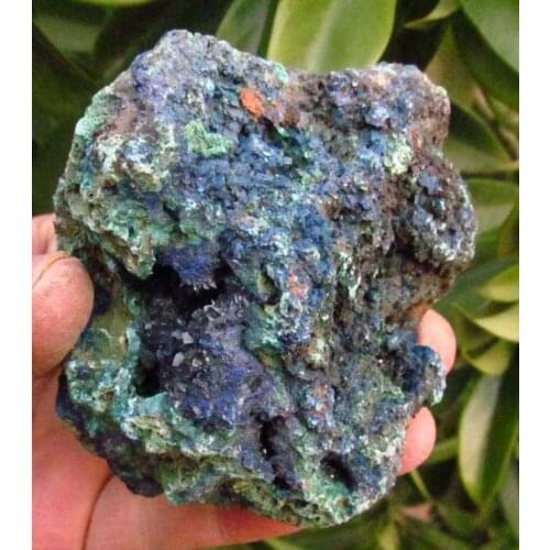 350g Gem Blue azurite Crystal Cluster&Green malachite on Matrix Mineral Specimen