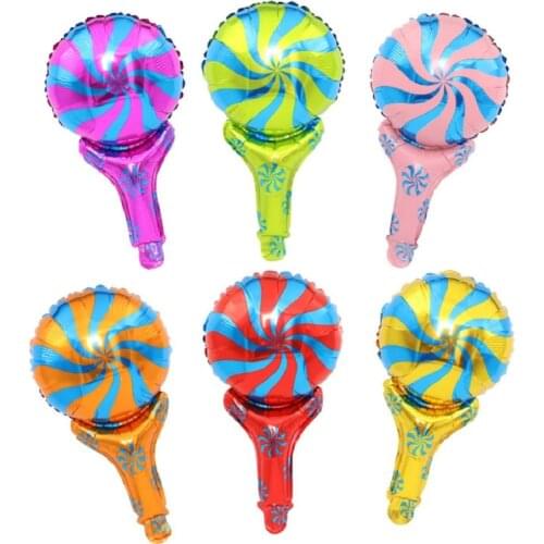 50Pcs Candy Hand Stick Helium Balloon Hand Sticks Foil Balloons Baby Birthday Wedding Party Decorations Air Globos Kids Toys