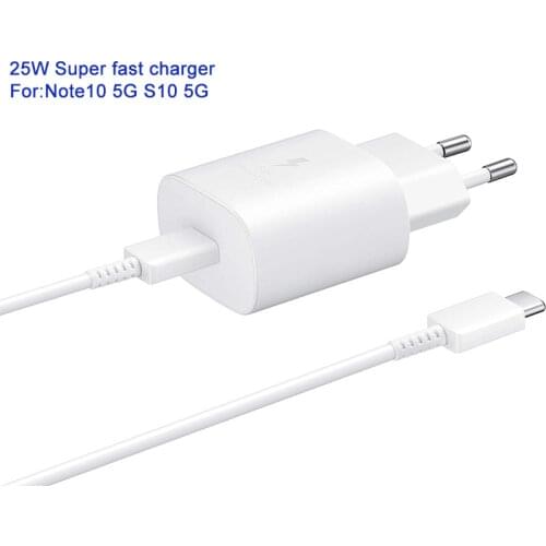 Original Adaptive Travel Fast Charger EP-TA800 25W For Samsung Galaxy S10 Plus S10 5G Version Note10 Note10 Plus A60 A70 A80 A90