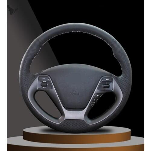 Artificial Leather Car Steering Wheel Cover for Kia K3 2013 K2 Rio 2015 2016 Ceed Cee'd 2012-2017 Cerato 2013 2014 2015 2017