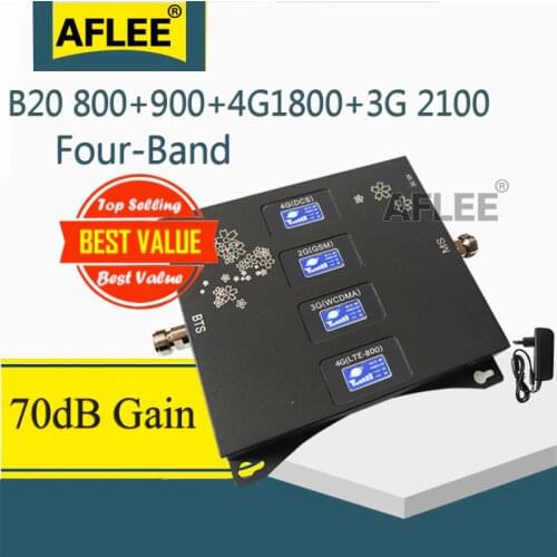 Four-Band B20 800 900 1800 2100mhz Mobile Signal Booster 4G Cellular Amplifier 2G 3G 4G GSM Signa Repeater GSM DCS WCDMA LTE