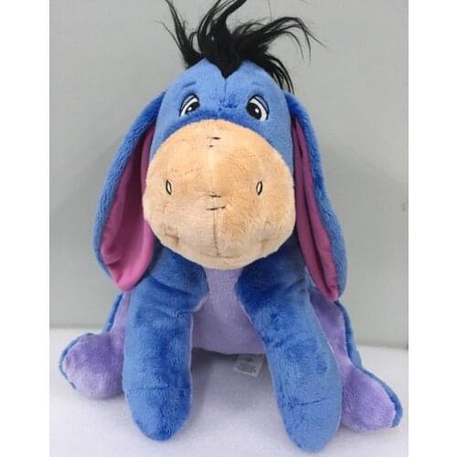 Disney Movie Hundred Acre Wood Cartoon Eeyore Plush Toy Kawaii Animal Blue Donkey Soft Stuffed Doll Kids Gift 35cm