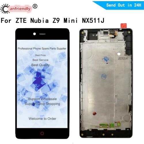 For ZTE Nubia Z9 Mini NX511J NX511 NX511H LCD Display+Touch Screen Digitizer with frame Assembly For Nubia Z9mini Display LCD