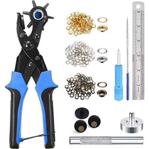 Leather Hole Punch Tool for Belt - Multi Hole Sizes Puncher for Watch Bands, Dog Collars, Saddles, Shoes, Fabric