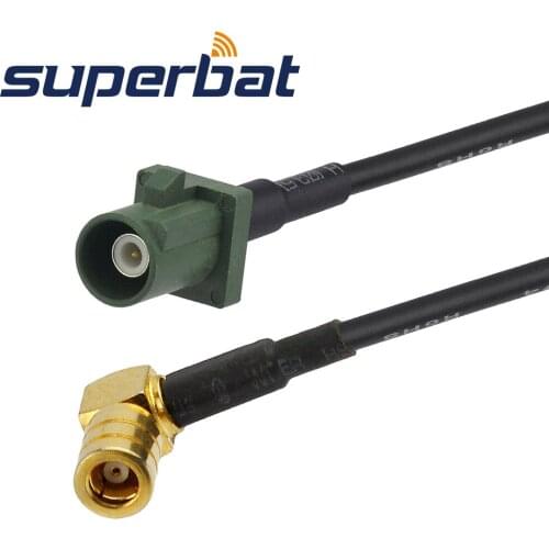 Superbat Fakra "E" Straight Male Plug to SMB Right Angle Plug Pigtail Cable RG174 50cm RF Coaxial Cable