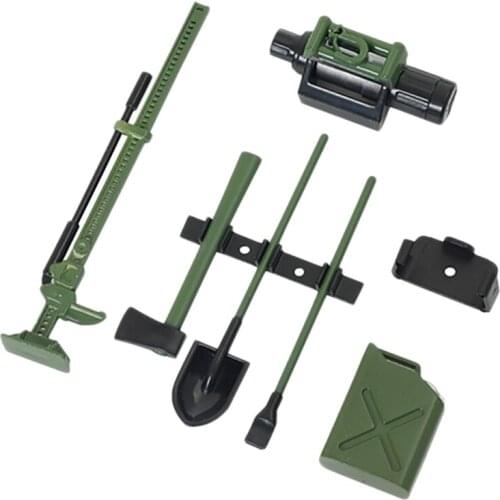 RC Car 1/10 Scale Accessories Mini Fuel Tank Shovel Axe Winch Jack Lift Tool For Truck Axial SCX10 TRX4 D90 D110