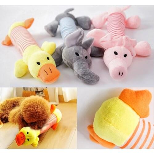 Sound Cute Pet Dog toys Funny Fleece Durability Chew Molar Toy Fit for All Pets Squeak Duck Pig Cat Plush dog accessaries