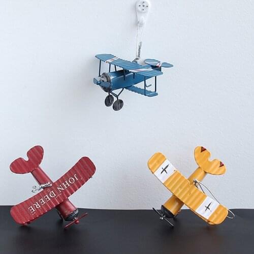 1PC/3PCS Metal Warplanes Decor Mini Aircraft With Rope Kids Room Decoration Fine Planes Home Decoration Miniature Accessories