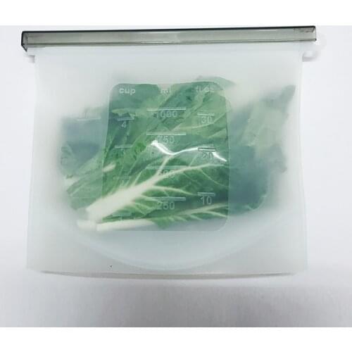 1PCS 1000Ml Reusable Silicone Food Bags Ziplock Bag Best For Preserving And Cooking Sandwich Sous Vide Liquid Snack Fruit Seal