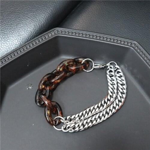 Fashion new Acura chain splicing titanium steel hip-hop male wild bracelet hot sale