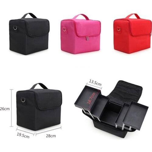 Fashion Women Makeup Organizer Large Capacity Multilayer Clapboard Cosmetic Bag Case Beauty Salon Tattoos Nail Art Tool Bin
