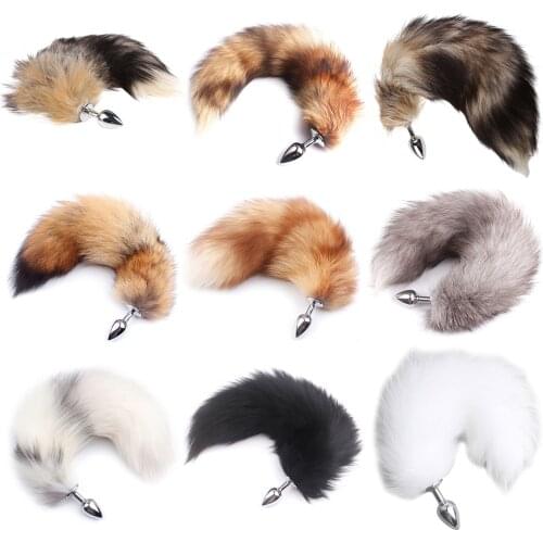 Soft Animal Hair Tail Shape Manual Butt Plug Dilator Masturbation Prostate Massager Decoration Adult Erotic Sex Toys