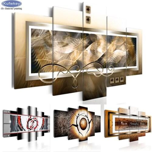 2019 New 5 Pieces diamond painting Abstract Pictures of rhinestone embroidery mosaic full square round drill Modern Home Decor