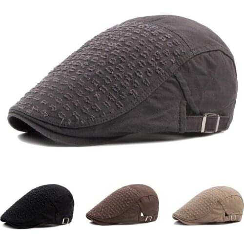 Pure Cotton Mens Beret Mens Baseball Cap Breathable Wild Casual Retro Hole High-quality Sunscreen Hat