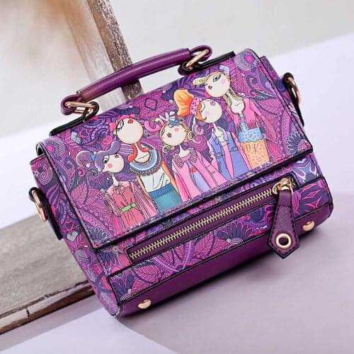2017 New Forest Cartoon Printing Women Handbags Shoulder Bag Fashion Cartoon Wings Bag Handbags Best Sale-WT