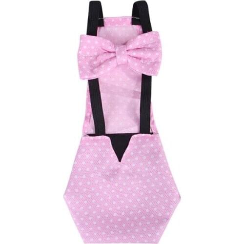 2021 New Adjustable Cotton Cloth Diaper Washable Creative Bowknot Clothes for Farm Pet