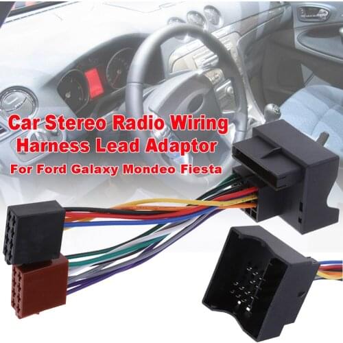 New Car Stereo Radio Wiring Harness Lead Adaptor Cable Loom For Ford Galaxy Mondeo Fiesta Etc Car Wire Cable Adapter 16 Pin