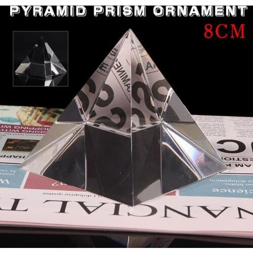 Optical Glass Pyramid Prism 80mm Rainbow Polyhedral Prism Decoration Ornament Polyhedron Physical Study Optical Experiment Tools