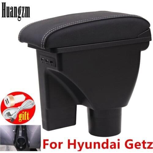 For Hyundai Getz armrest box double-layer belt 3usb car Universal Central armrest storage box