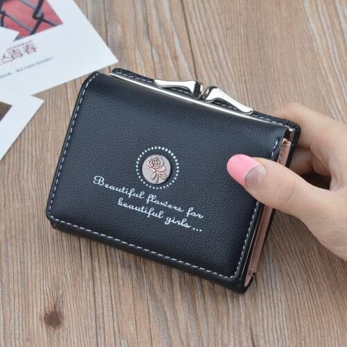 Simple Women Mini Small Wallet Classical Flowers Short Coin Purse Female Student Tri-fold Women Fashion Designer Wallet