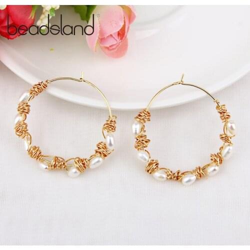Beadsland Hoop Earrings Freshwater Pearls With Gilding Wire Fashion Classic For Woman Girl Party Festival Hot Sell Gift 40058