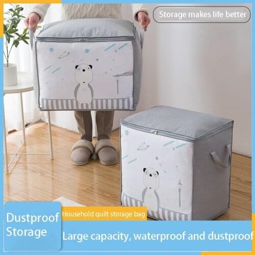 Home Improvement Quilt Clothing Storage Bag Cartoon Pattern Clothes Organizer Moving Packing Bags Dust Proof Bedding Accessories