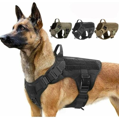 Tactical Dog Vest Breathable Military Dog Clothes Harness Military K9 Adjustable Size Training Hunting Molle Dog Vest Harness