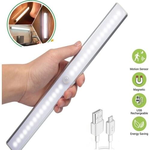 Smart Human Body Infrared Led Induction Cabinet Light Usb Charging Wardrobe Light Staircase Bedroom Night Lighting Closet Lamp