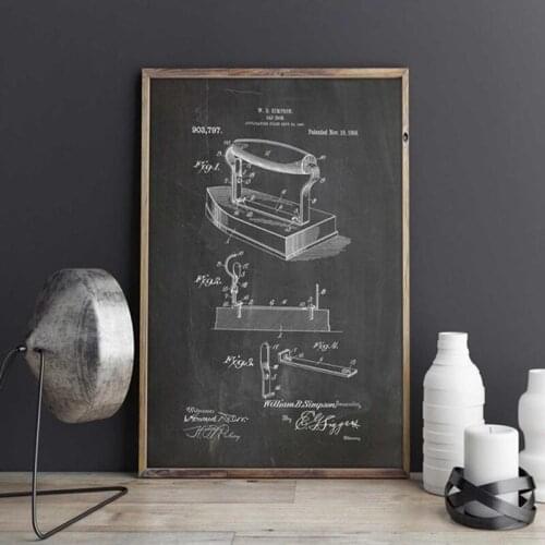 Vintage Iron patent,Laundry wall art, posters, wall decor,vintage print,blueprint, gift idea,picture Decorations