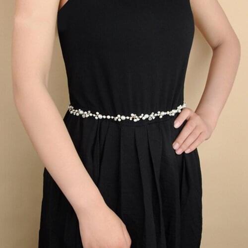 Pearls Thin Belts Bridal Belts Wedding Sash Beadings Wedding Belt Handmade Bridal Sash Women Belt Wedding Dress Accessories