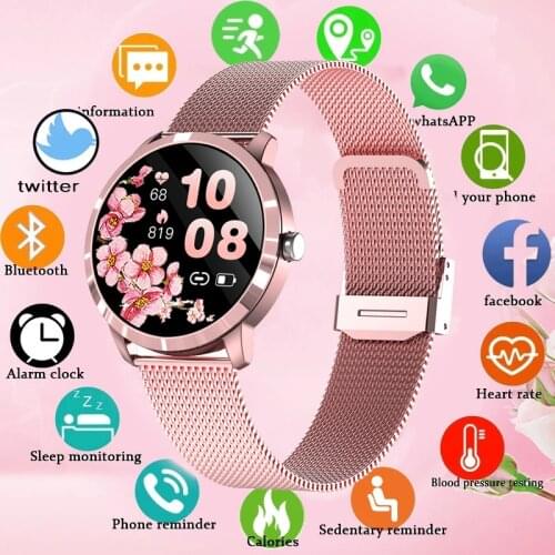 GEJIAN Ladies Smart Watch Women Physiological Heart Rate Blood Pressure Monitor For Android IOS Xiaomi Waterproof Smartwatch