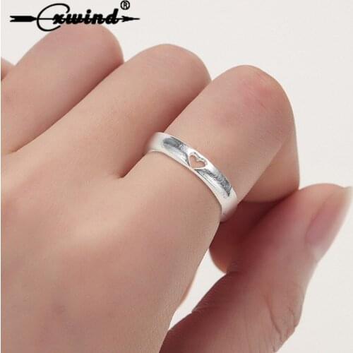 Cxwind Fashion Hollow Heart Shaped Ring Wedding Ring Female Engagement Rings Charm Knuckle Jewelry 2019 femme Party Gift