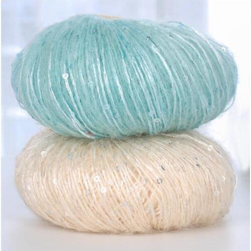 1Pc=50g Paillette Mohair yarn for crochet Sequin yarn for knitting Hand Mohair threads Scarf tippet mohair crochet yarn