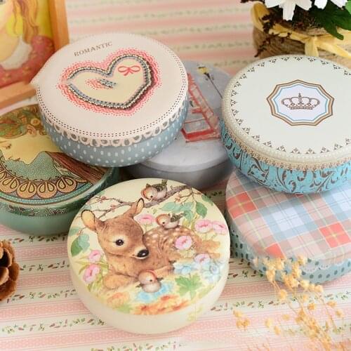 Multi-Style Printing Portable Round Tea Storage Tin Box Cake Packaging Gifts
