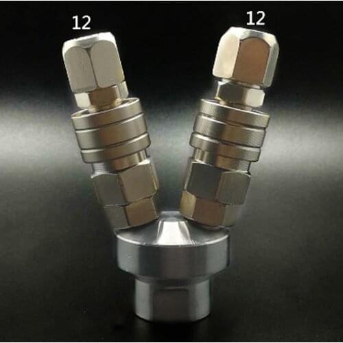 2 Ways 1/4" BSP Female C Type Air Hose Quick Coupler Socket Connector High Quality Self-locking & Male Plug Tube 12mm