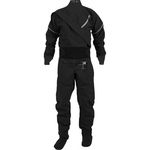 3-Layer Waterproof Breathable Dry Suit Black Meridian Mens DrySuit with Relief Zipper for Whitewater Sea Kayaking Immersion