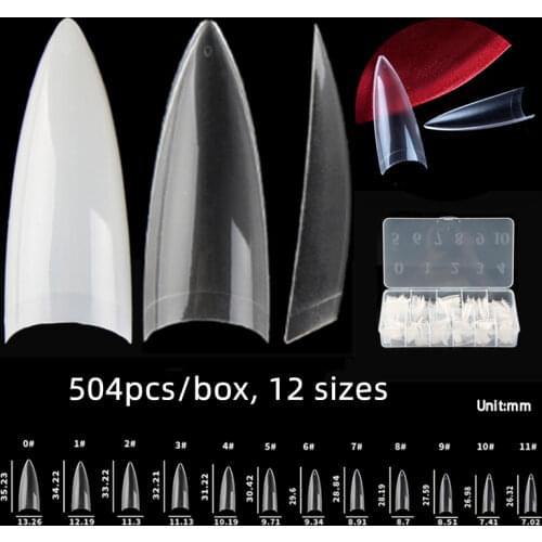 500pcs Half Cover False Nails Stiletto Seamless Salon Fake Fingernail Artificial Nail Art Tips DIY NDK-BT-P26