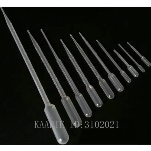 500pcs Plastic Sterile Pasteur Pipet 0.5ml/1ml/3ml/5ml Disposable Plastic DropperTransfer Pipette Refillable Professional Tools