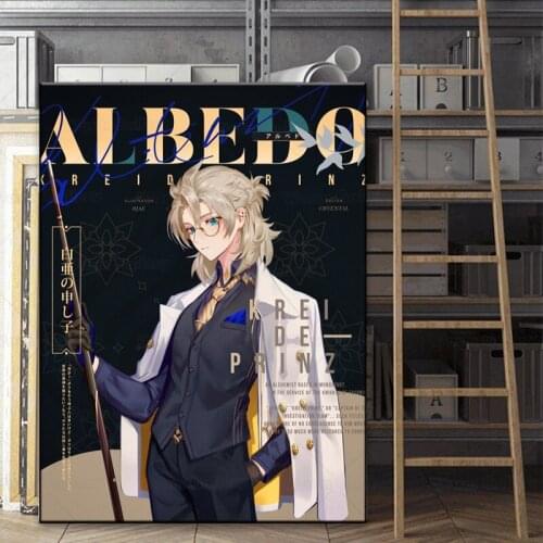 Genshin Impact Anime Poster Canvas Painting Retro Poster Wall Decor Poster Art Picture for Living Room Decor Home Decor