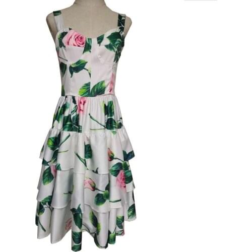 Bra New suspender dress slim sexy slim rose cake print