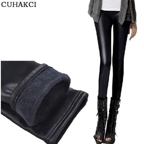 CUHAKCI Women's Leather Leggings
