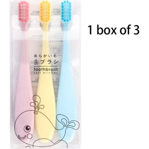 3Pcs/Set Sweet Candy Color Children Toothbrush Non-Slip Fatty Handle Small Head Soft Bristle Kids Training Tooth Brush Oral Care