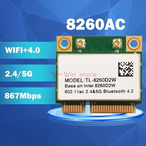 FOR INTEL Dual Band Wireless TL-8260D2W 8260AC half Mini PCI-e BT4.0 802.11AC 2.4G&5G Wireless card