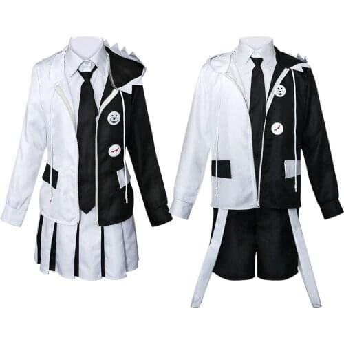 Danganronpa Cosplay Monokuma Black And White Bear Cosplay Costume Uniform Coat Pants Dress Skirt Shorts Suit Halloween