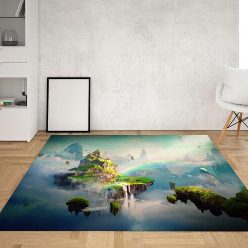Forest Landscape Area Rugs Kitchen Floor Mat Living Room Bedroom Bathroom Vegetation Printed Large Carpet Vine Cloud Wonderland