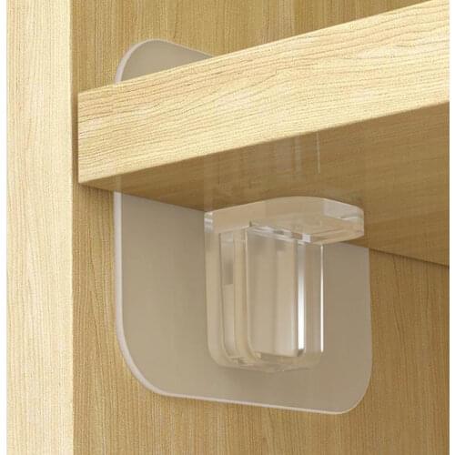 4pcs Self-Adhesive Shelf Support Pegs Layered Partition Bracket Support Shelf Hook Closet Cabinet Shelf Wall Hanger Support Peg