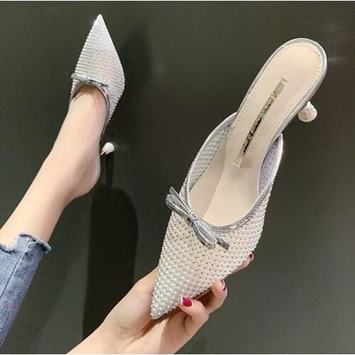 Summer Women Stiletto Heels Shoes Slingbacks Ankle Strap Pointed Toe Sexy Ladies High Heel Shoes Pumps 7cm Height Sandals