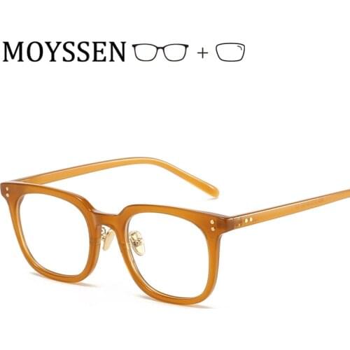 Mens Retro Big Square Blue Light Blocking Eyeglasses Women Chic Finished Myopia Optical Prescription Glasses -1.25 -1.75 -2.25