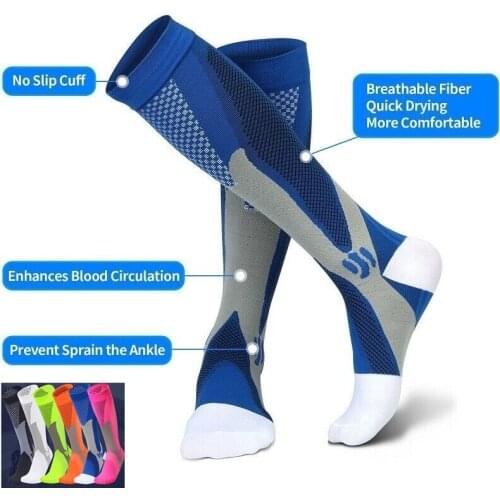 Men Women Compression Socks Fit For Sports Medical Nursing Stockings Specialize Cycling Socks Football Socks Anti-swelling Socks